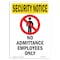 Signmission OSHA Security Sign, 14" Height, No Admittance Employees Only With Symbol, Portrait OS-SN-D-1014-V-11712 - alternate 1